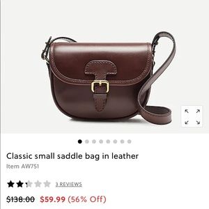 J crew Classic small saddle bag in leather